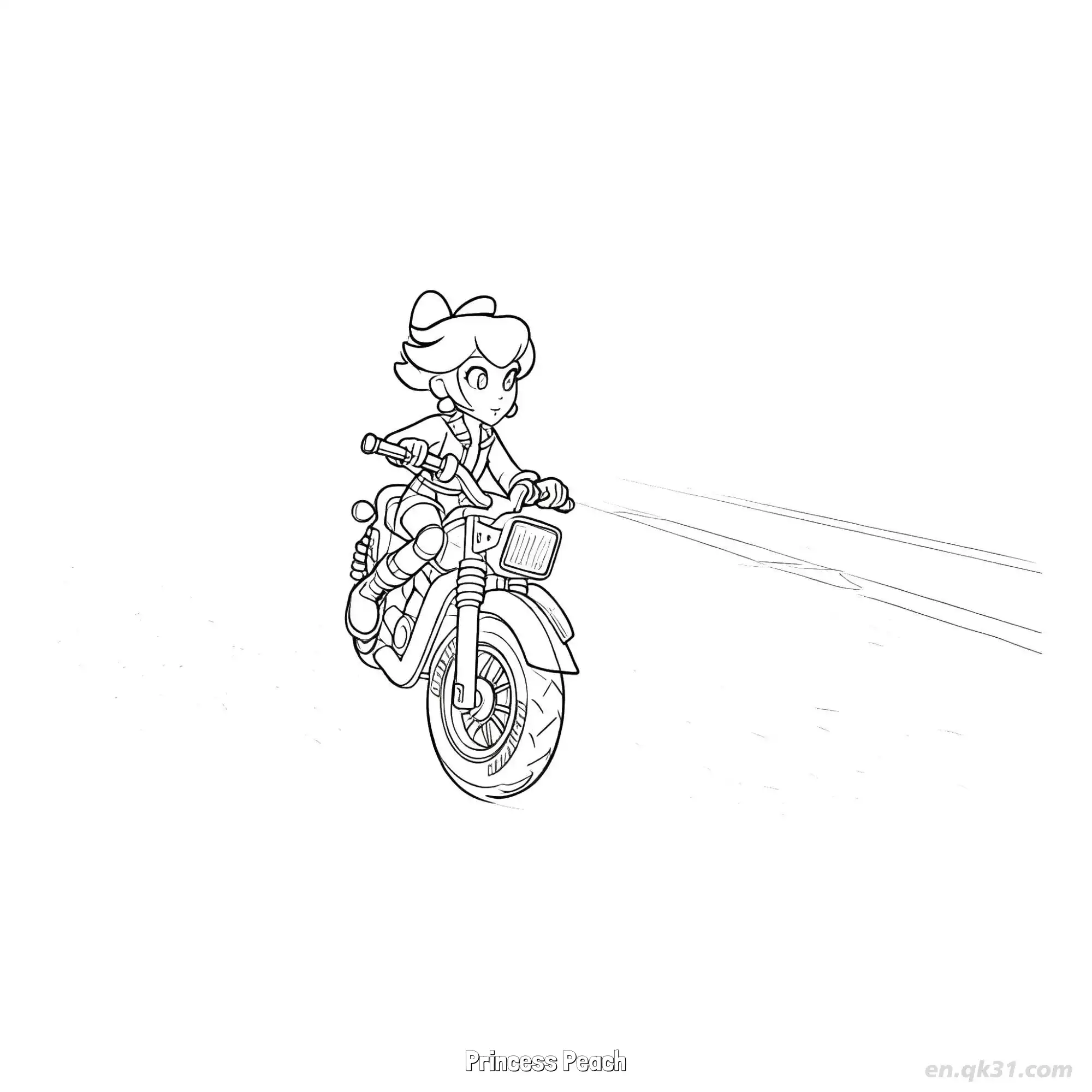 免费 桃花公主 8简笔画 素描 涂鸦 - 免费可打印马力欧卡丁车 下载PDF 简笔画涂色页
