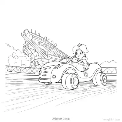 桃花公主 9简笔画 素描 涂鸦 - 免费可打印马力欧卡丁车 下载PDF – 免费可打印简笔画涂色画