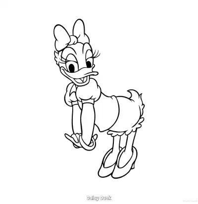 黛丝鸭 9简笔画 素描 涂鸦 - 免费可打印米老鼠和朋友们 下载PDF – 免费可打印简笔画涂色画