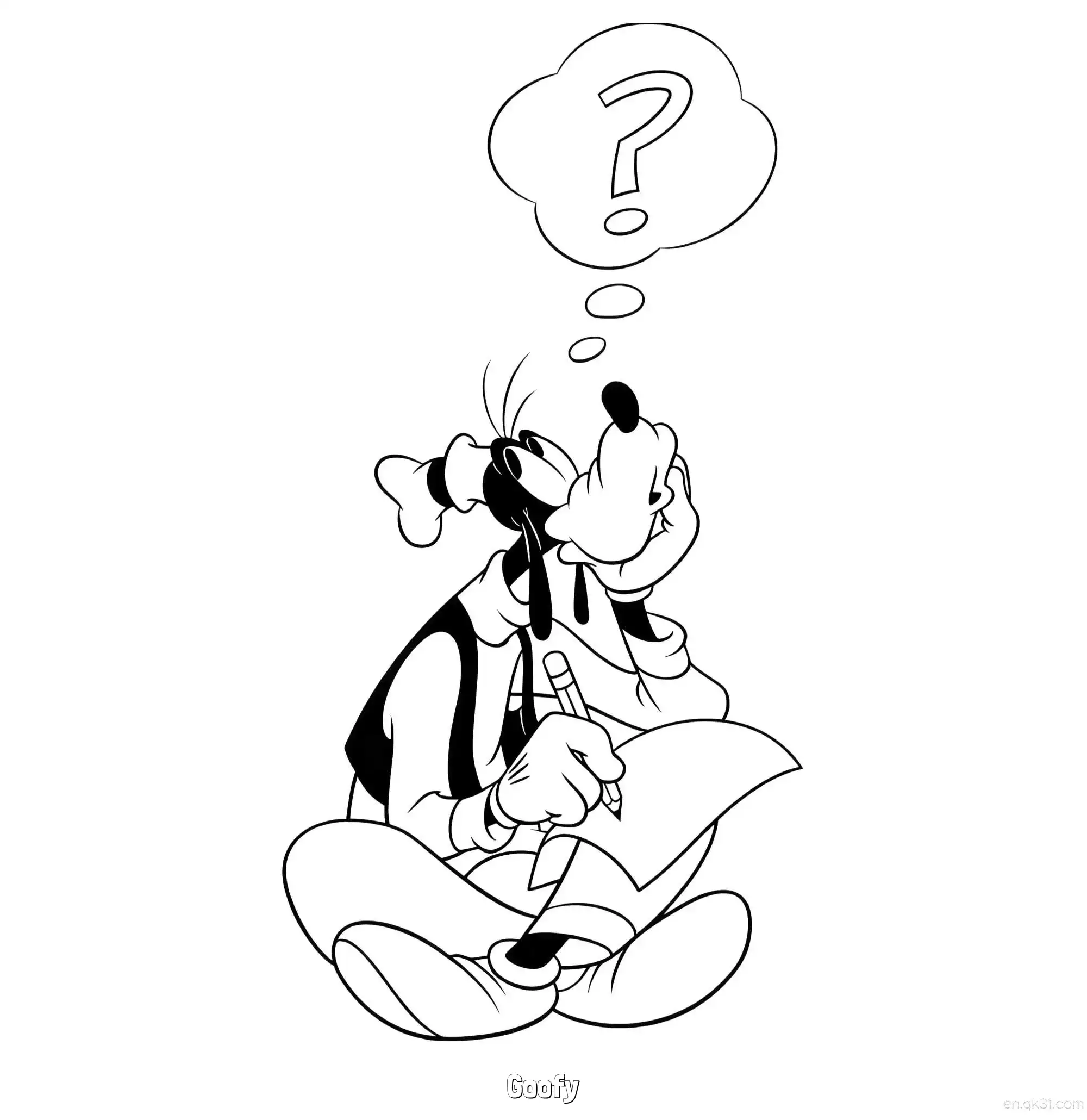 免费 高飞 4简笔画 素描 涂鸦 - 免费可打印米老鼠和朋友们 下载PDF 简笔画涂色页