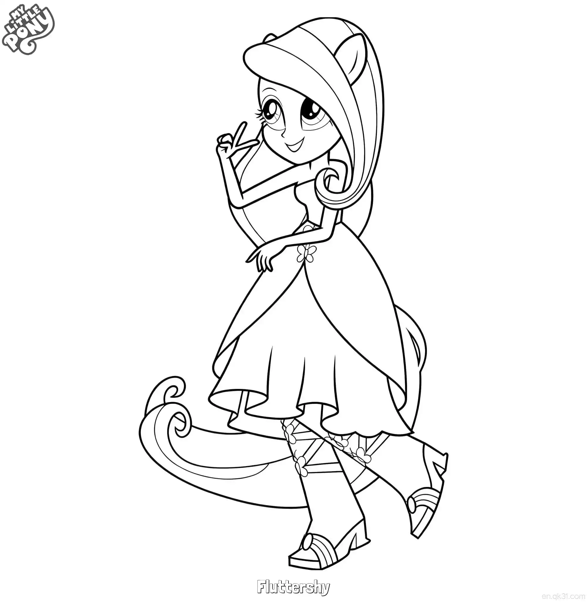 免费 小马宝莉小蝶比耶半人马造型涂色页 简笔画涂色页