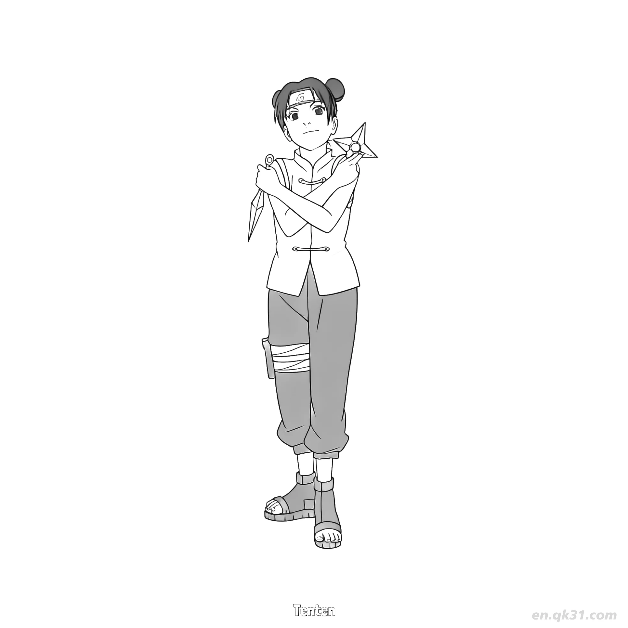 免费 天天武器大师投掷火影忍者涂色页  简笔画涂色页