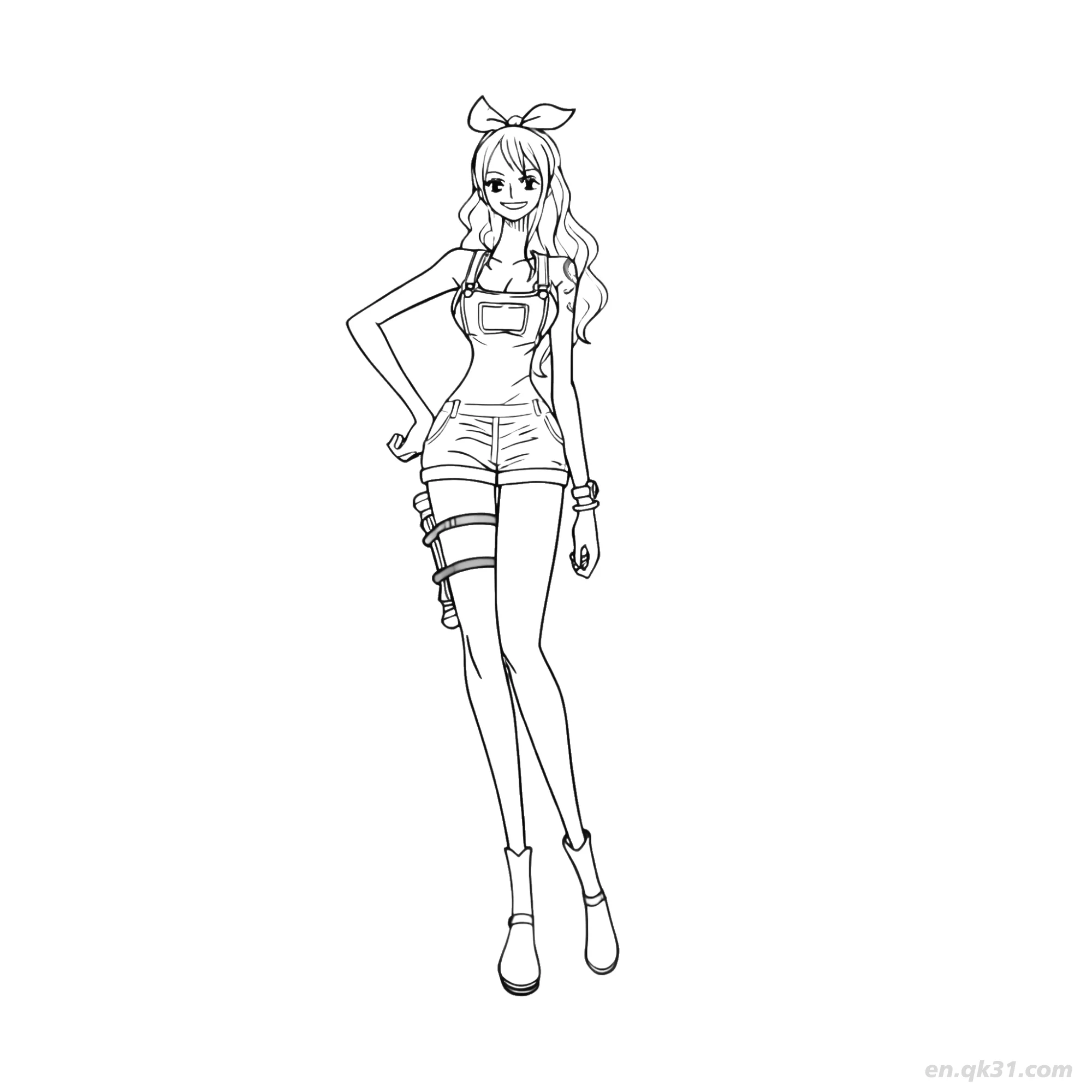 免费 尤斯塔斯·基德金属臂战斗海贼王涂色  简笔画涂色页