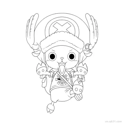 娜美和之国和服天候棒海贼王涂色  – 免费可打印简笔画涂色画