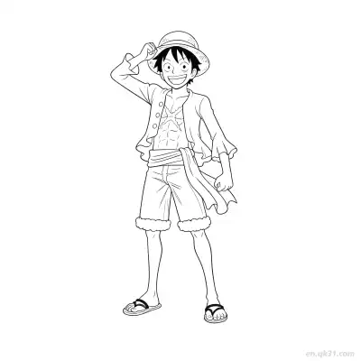 特拉法尔加·罗特写动作海贼王涂色  – 免费可打印简笔画涂色画