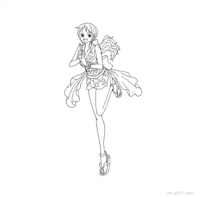 索隆史诗战斗准备站姿海贼王涂色  – 免费可打印简笔画涂色画