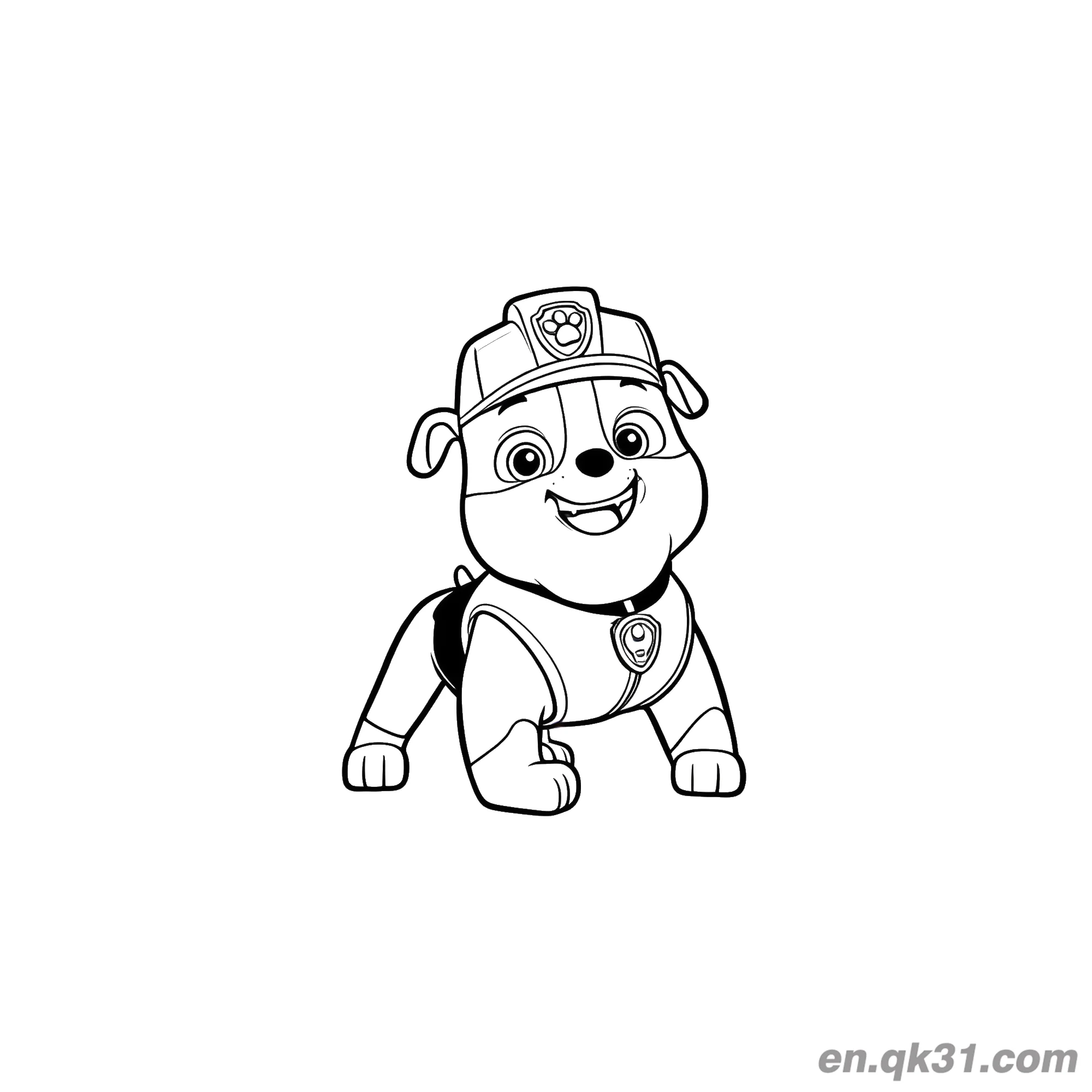 免费 汪汪队立大功小砾匍匐动作涂色页 简笔画涂色页