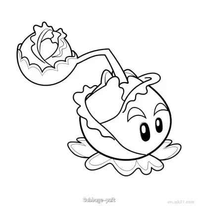 卷心菜投手 2简笔画 素描 涂鸦 - 免费可打印植物大战僵尸 下载PDF – 免费可打印简笔画涂色画