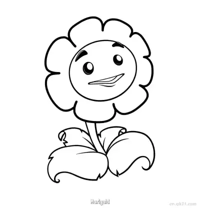 金盏花 简笔画 素描 涂鸦 - 免费可打印植物大战僵尸 下载PDF – 免费可打印简笔画涂色画