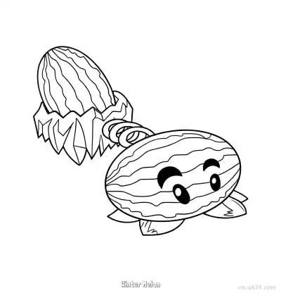 冰西瓜投手 简笔画 素描 涂鸦 - 免费可打印植物大战僵尸 下载PDF – 免费可打印简笔画涂色画