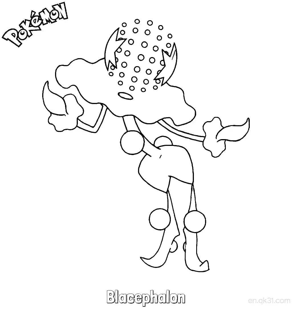 免费 砰头小丑简笔画 - 免费可打印宝可梦简笔画 简笔画涂色页