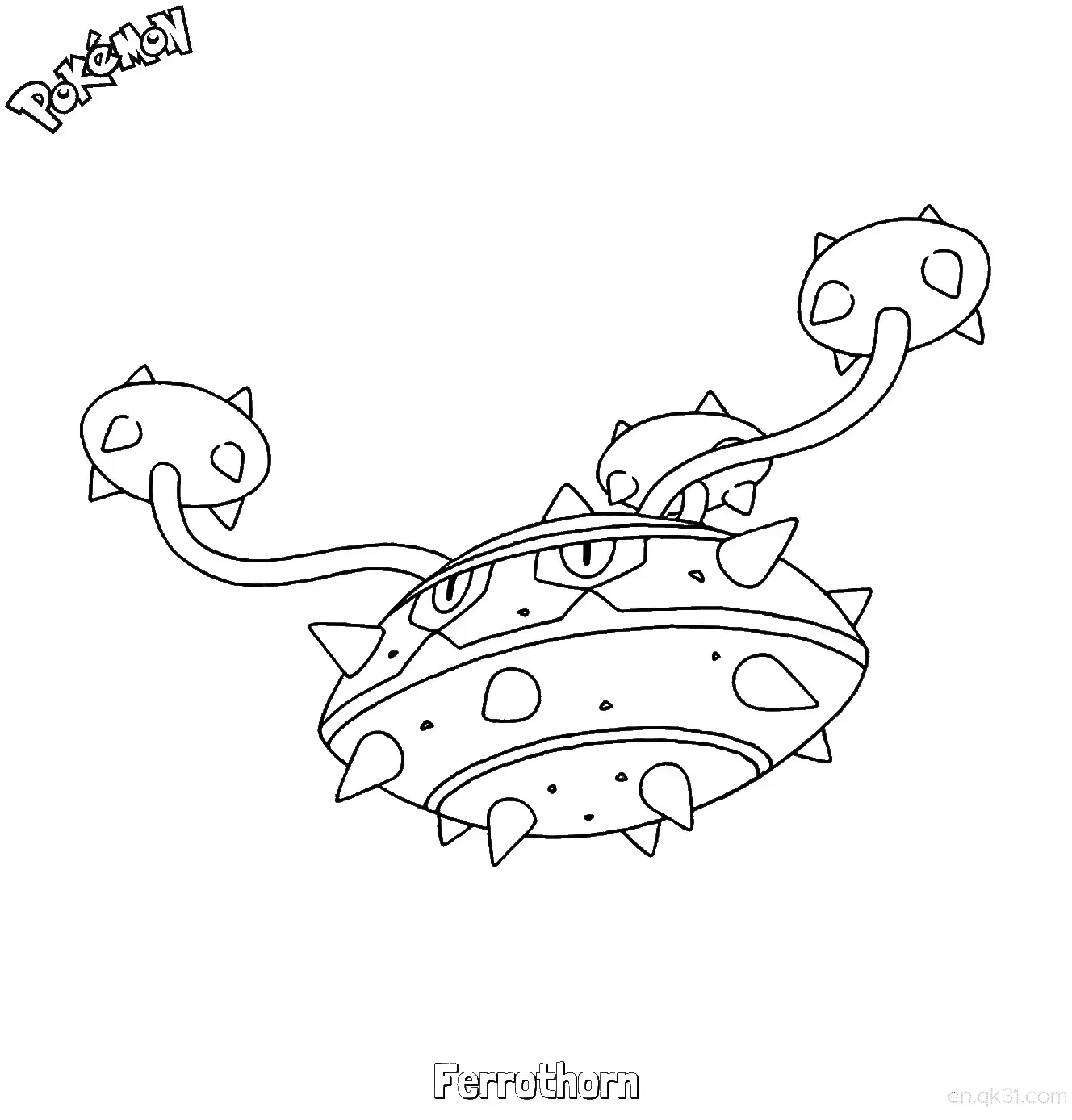 免费 坚果哑铃简笔画 - 免费可打印宝可梦简笔画 简笔画涂色页