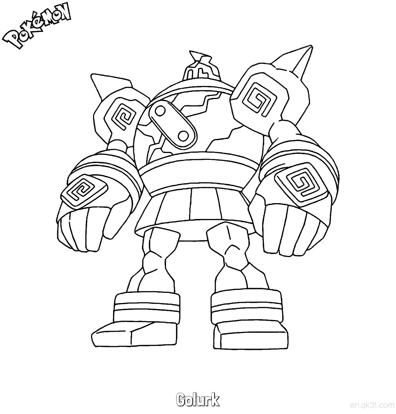 免费 泥偶巨人简笔画 - 免费可打印宝可梦简笔画 简笔画涂色页