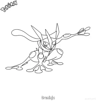 甲贺忍蛙简笔画 - 免费可打印宝可梦简笔画 – 免费可打印简笔画涂色画