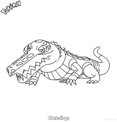 炙烫鳄简笔画 - 免费可打印宝可梦简笔画 – 免费可打印简笔画涂色画
