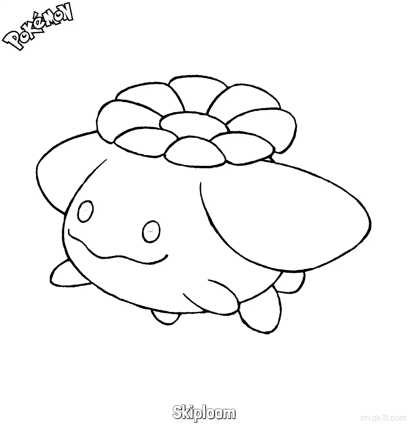 毽子花简笔画 - 免费可打印宝可梦简笔画简笔画涂色画 – 为儿童和成人提供的免费可打印简笔画涂色画