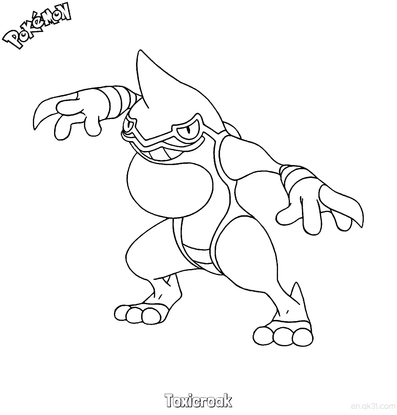 免费 毒骷蛙简笔画 - 免费可打印宝可梦简笔画 简笔画涂色页