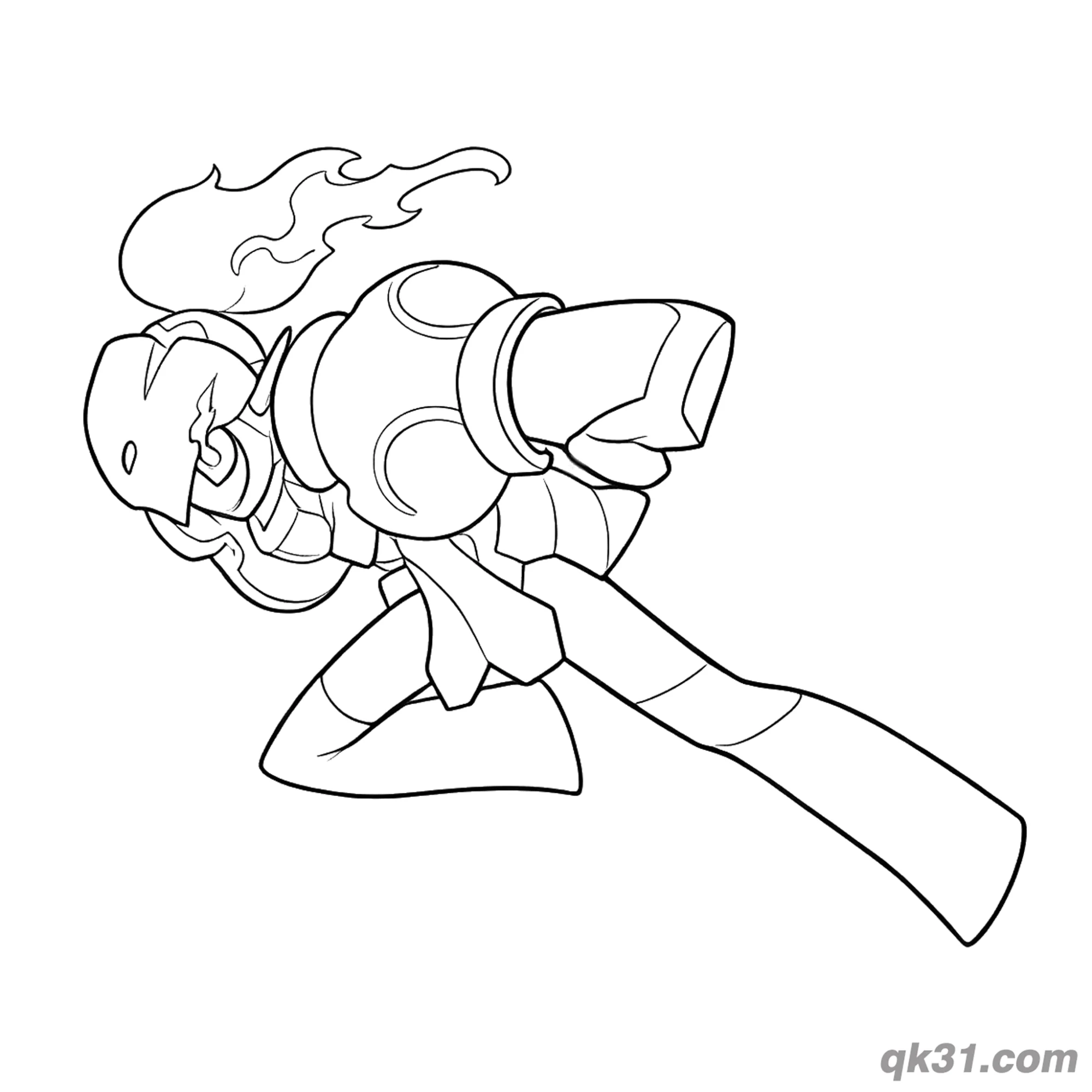 免费 红莲铠骑宝可梦飞行冲锋简笔画涂色页 简笔画涂色页