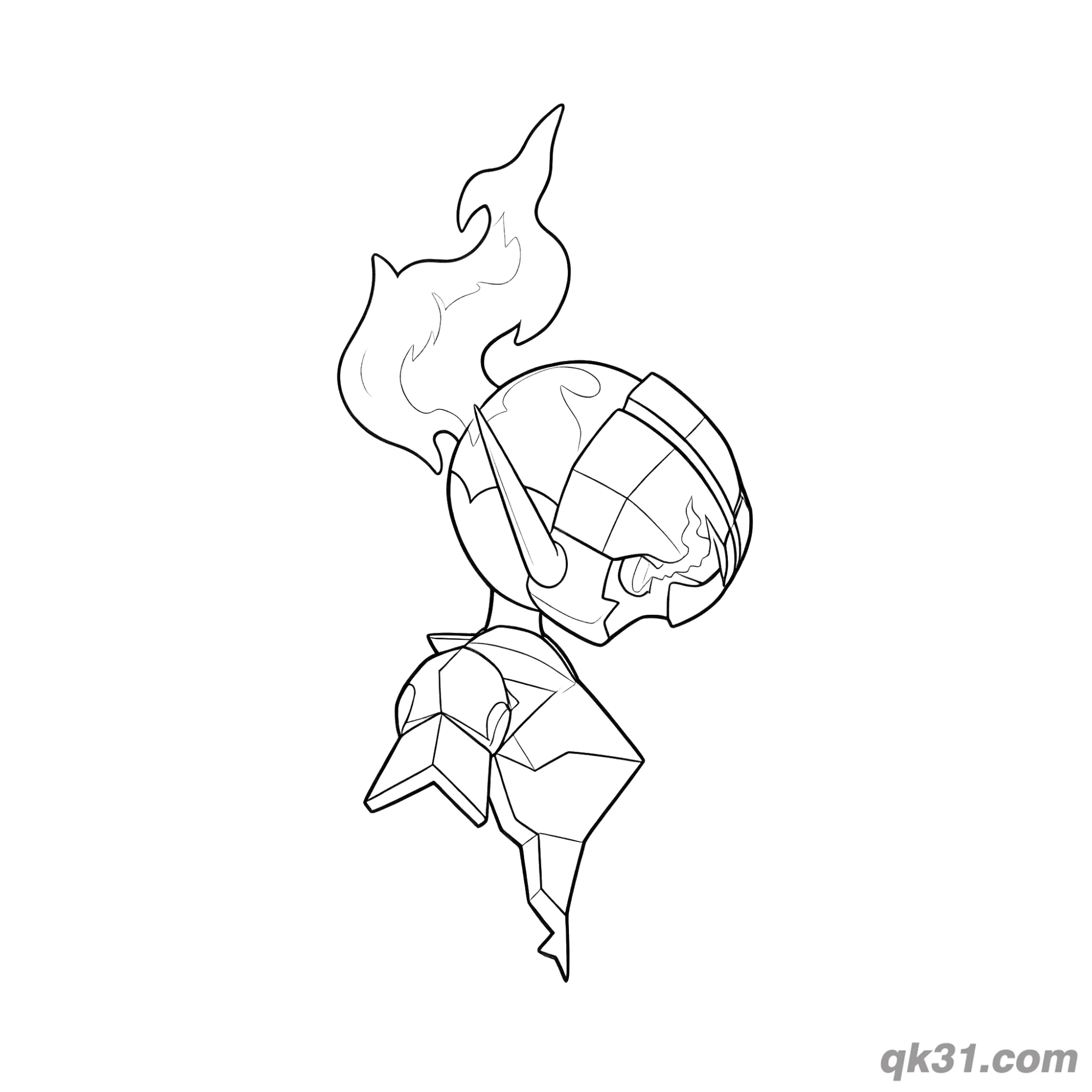 免费 苍炎刃鬼头像简笔画涂色页 简笔画涂色页