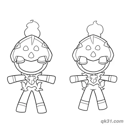 炭小侍双人睡觉简笔画涂色页 – 免费可打印简笔画涂色画
