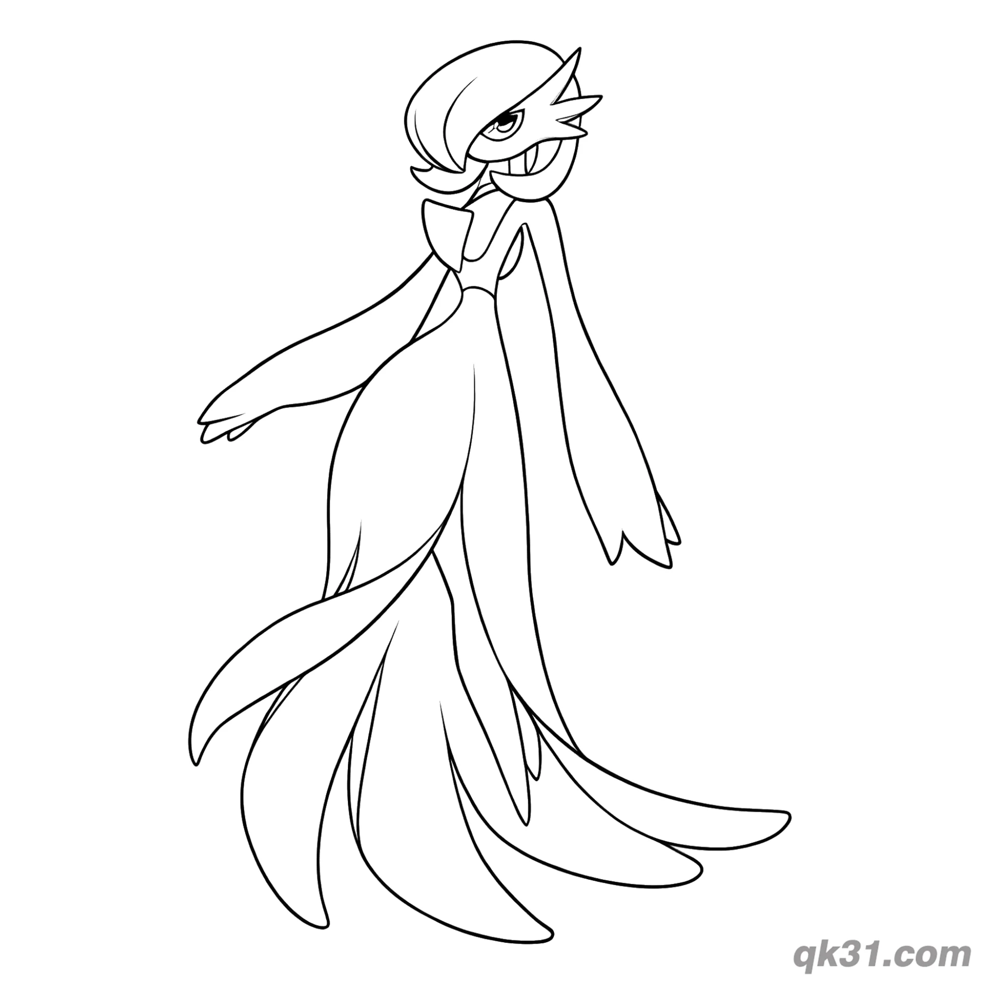 免费 沙奈朵鱼尾裙侧视简笔画涂色页 简笔画涂色页