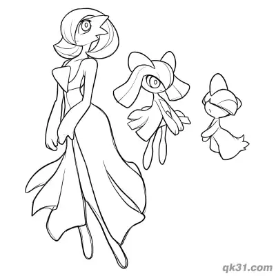 沙奈朵奇鲁莉安拉鲁拉丝暖心相聚简笔画涂色页 – 免费可打印简笔画涂色画