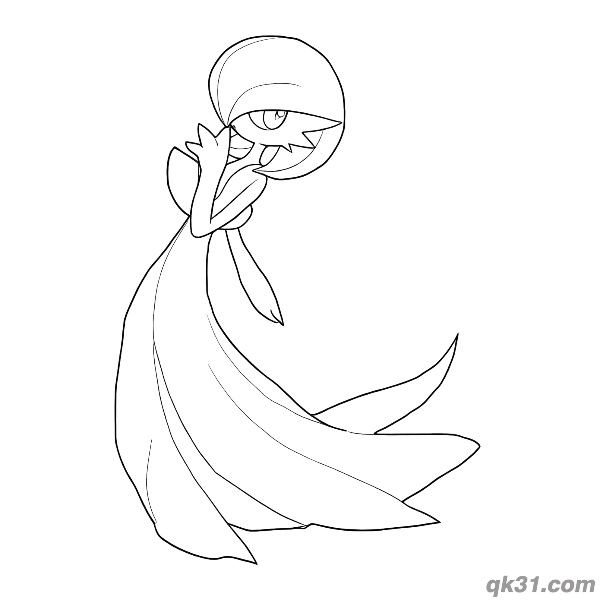 免费 沙奈朵侧身抬手噤声手势简笔画涂色页 简笔画涂色页