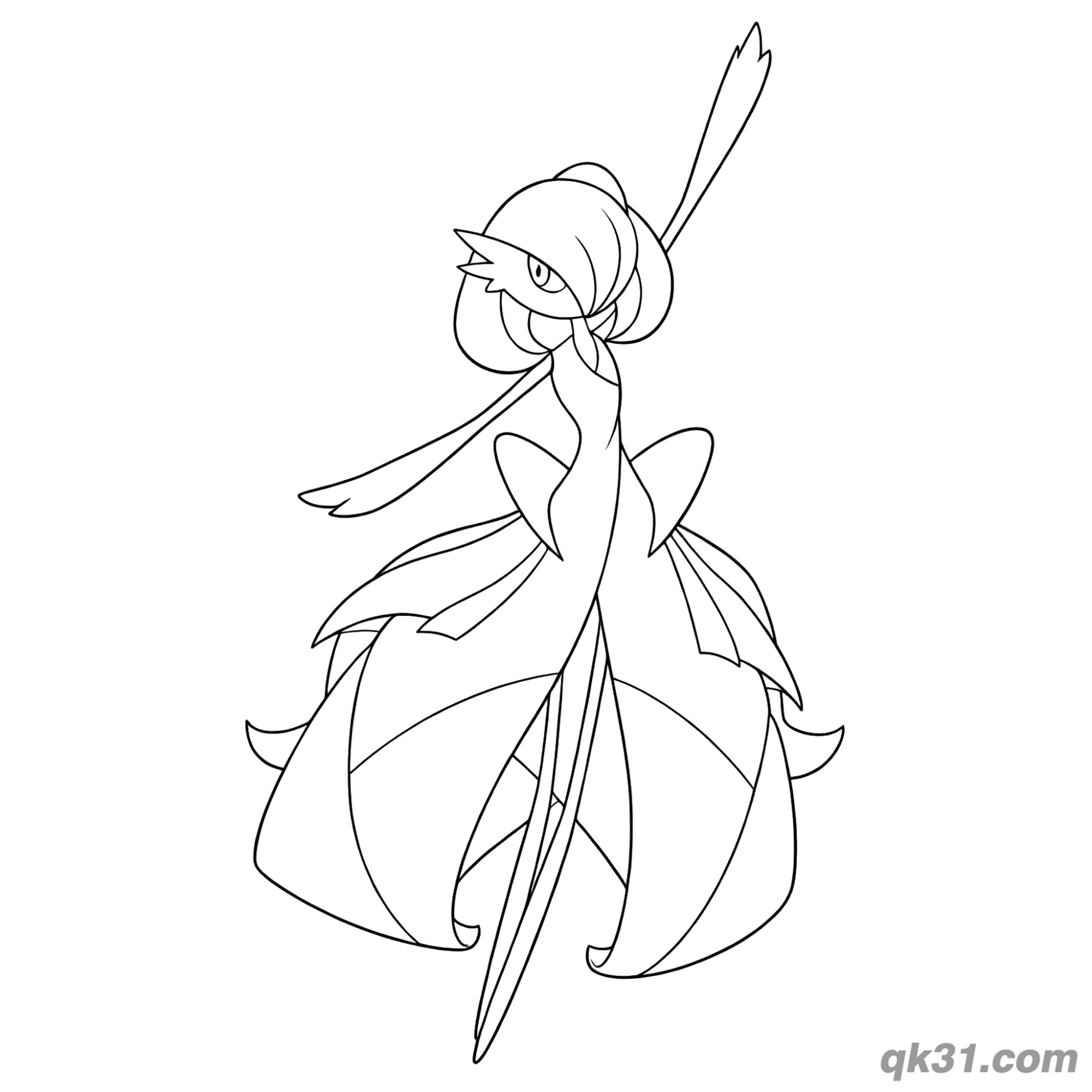 免费 超级沙奈朵优雅飞舞姿态简笔画涂色页 简笔画涂色页