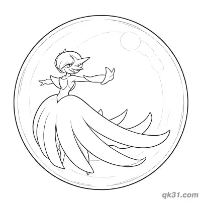 超级沙奈朵精灵球内魔法简笔画涂色页 – 免费可打印简笔画涂色画