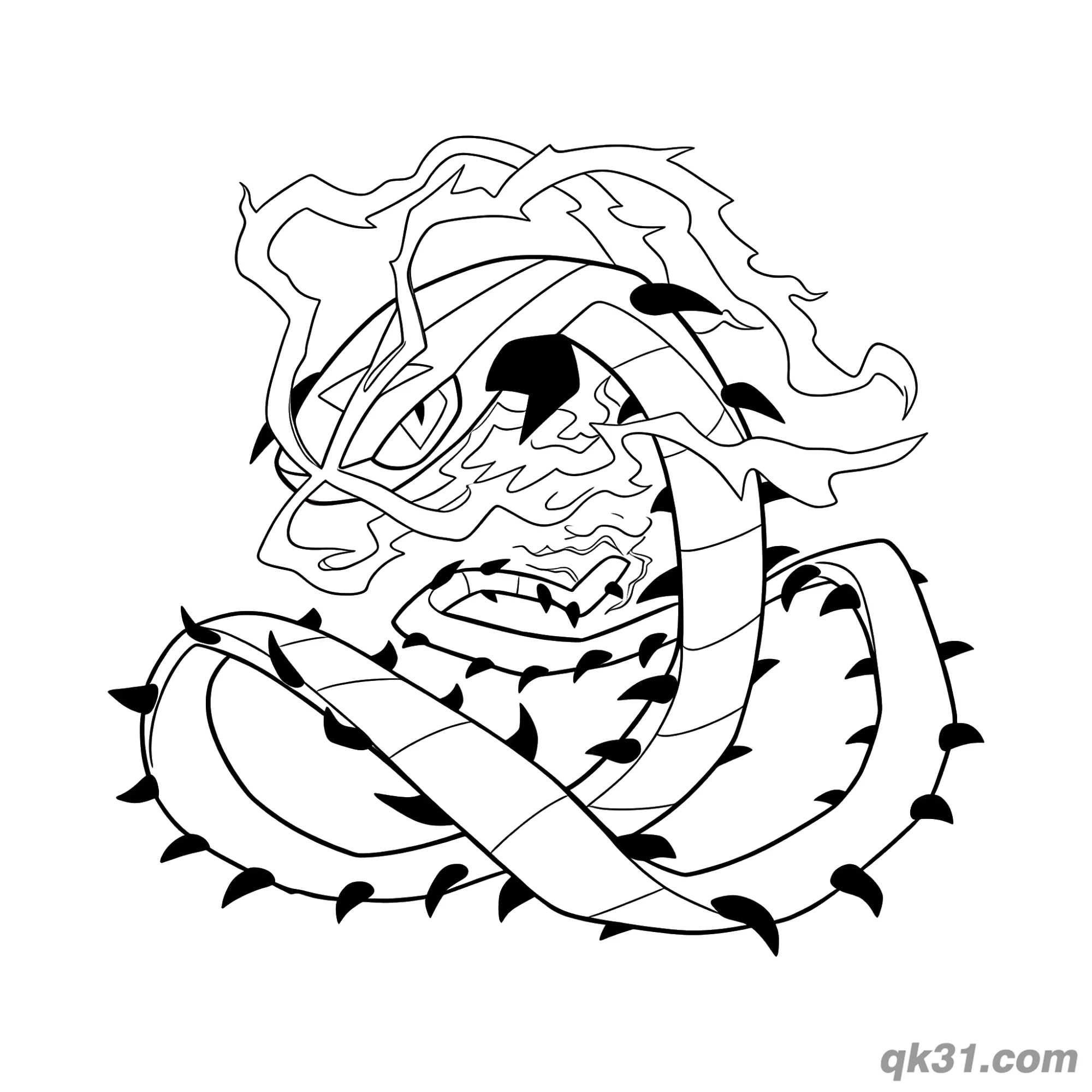 免费 超极巨化焚焰蚣艺术涂色页 | 幼儿简易版简笔画 简笔画涂色页