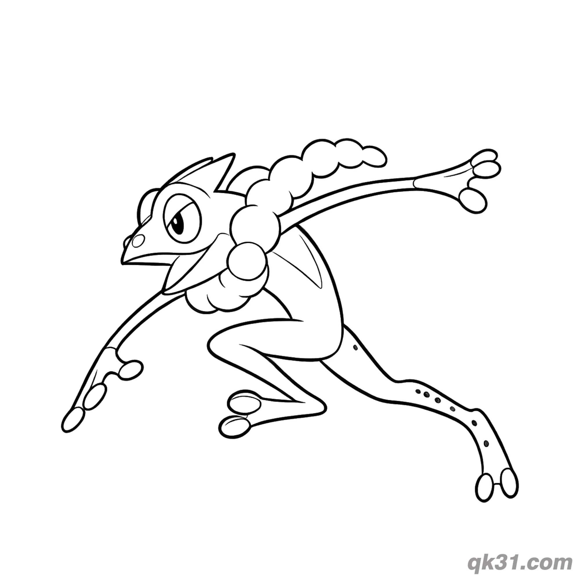 免费 呱头蛙奔跑简笔画涂色页 简笔画涂色页