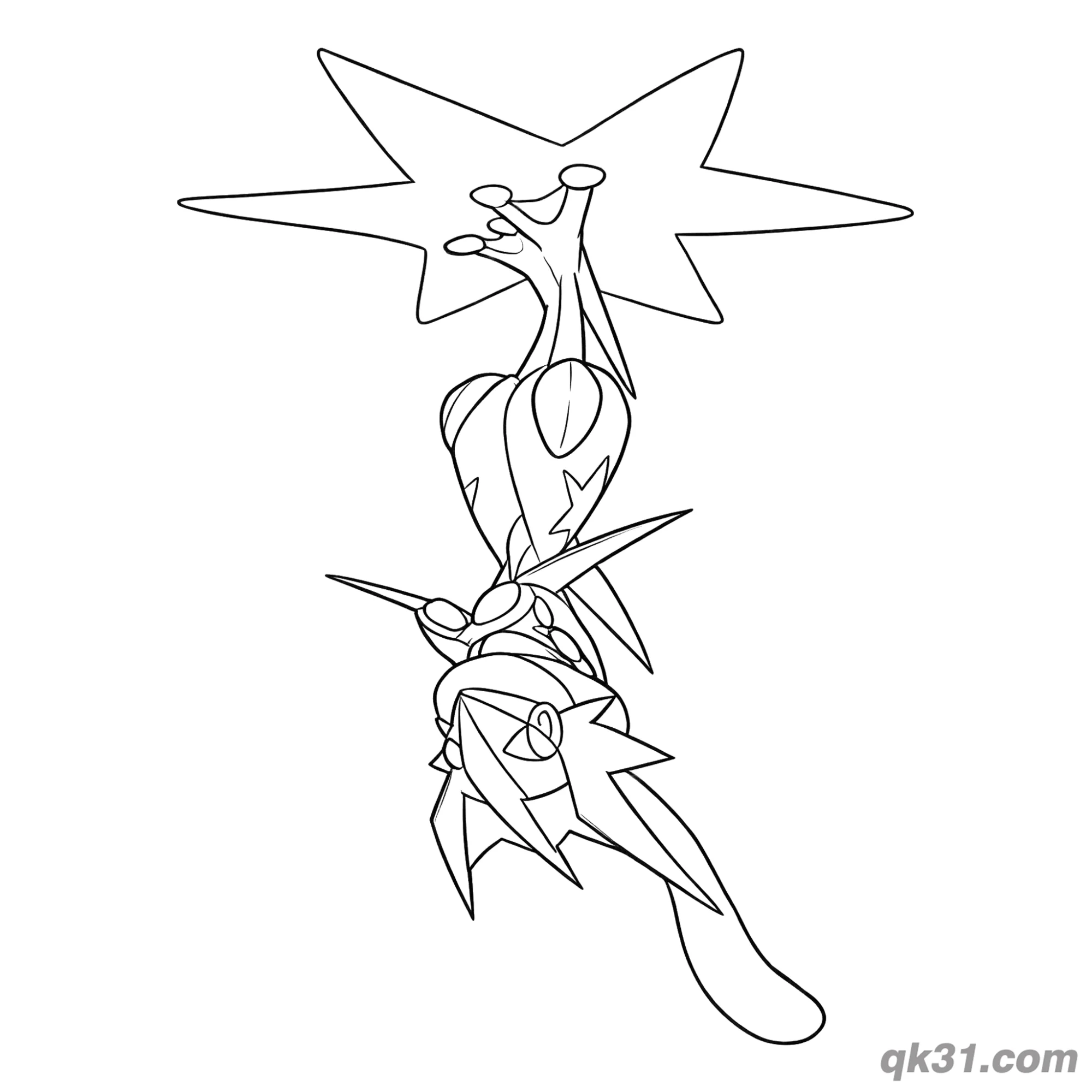 免费 甲贺忍蛙倒立简笔画涂色页 简笔画涂色页