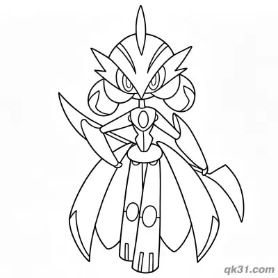 经典站立铁武者宝可梦涂色页 – 免费可打印简笔画涂色画