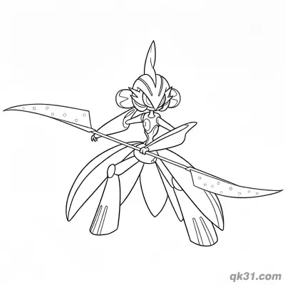 双镰刀铁武者涂色页 – 免费可打印简笔画涂色画