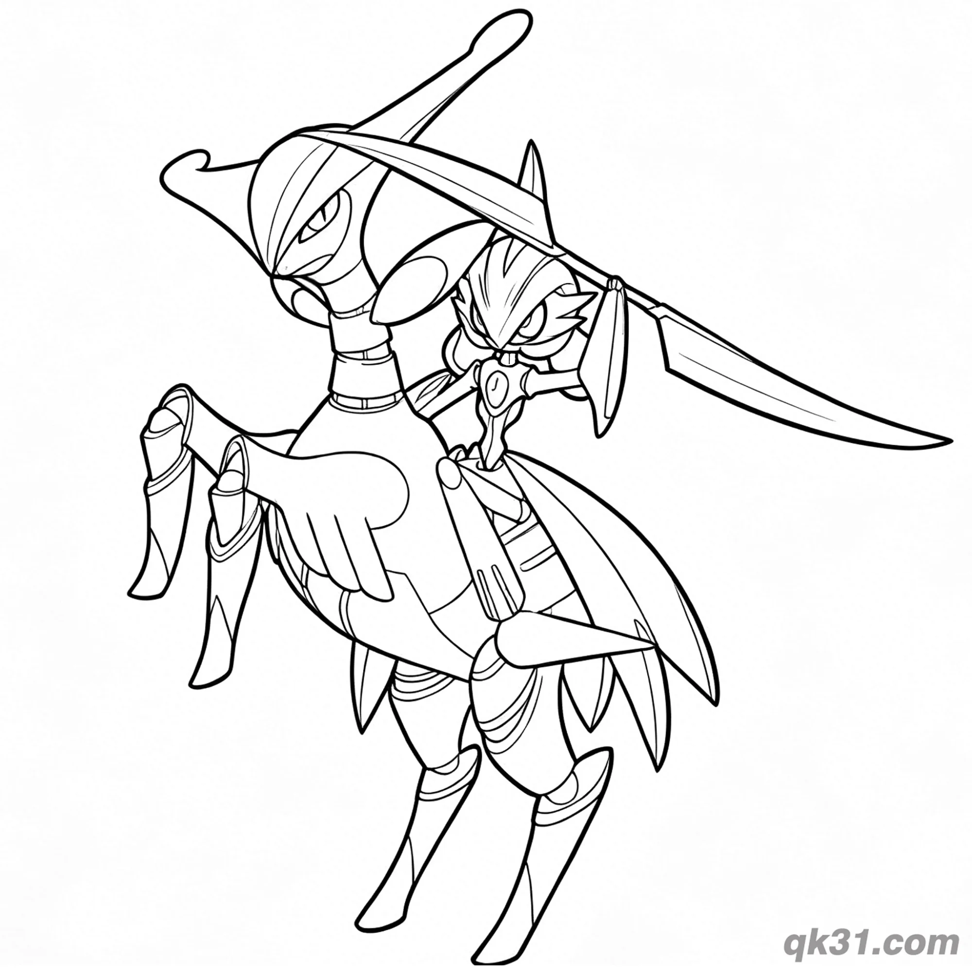 免费 骑乘坐骑铁武者涂色页 简笔画涂色页
