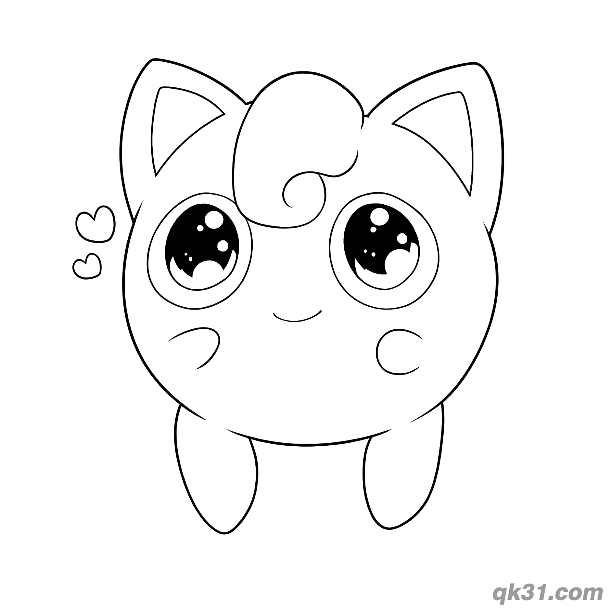 免费 可爱的胖丁简笔画涂色页PDF 简笔画涂色页