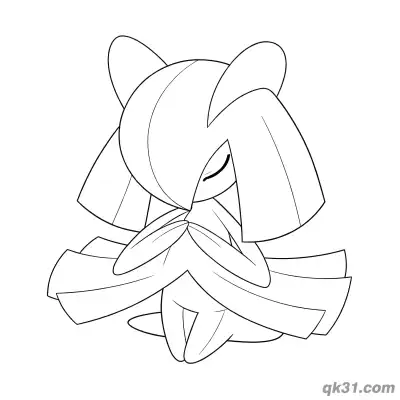 奇鲁莉安闭眼冥想简笔画涂色页 – 免费可打印简笔画涂色画