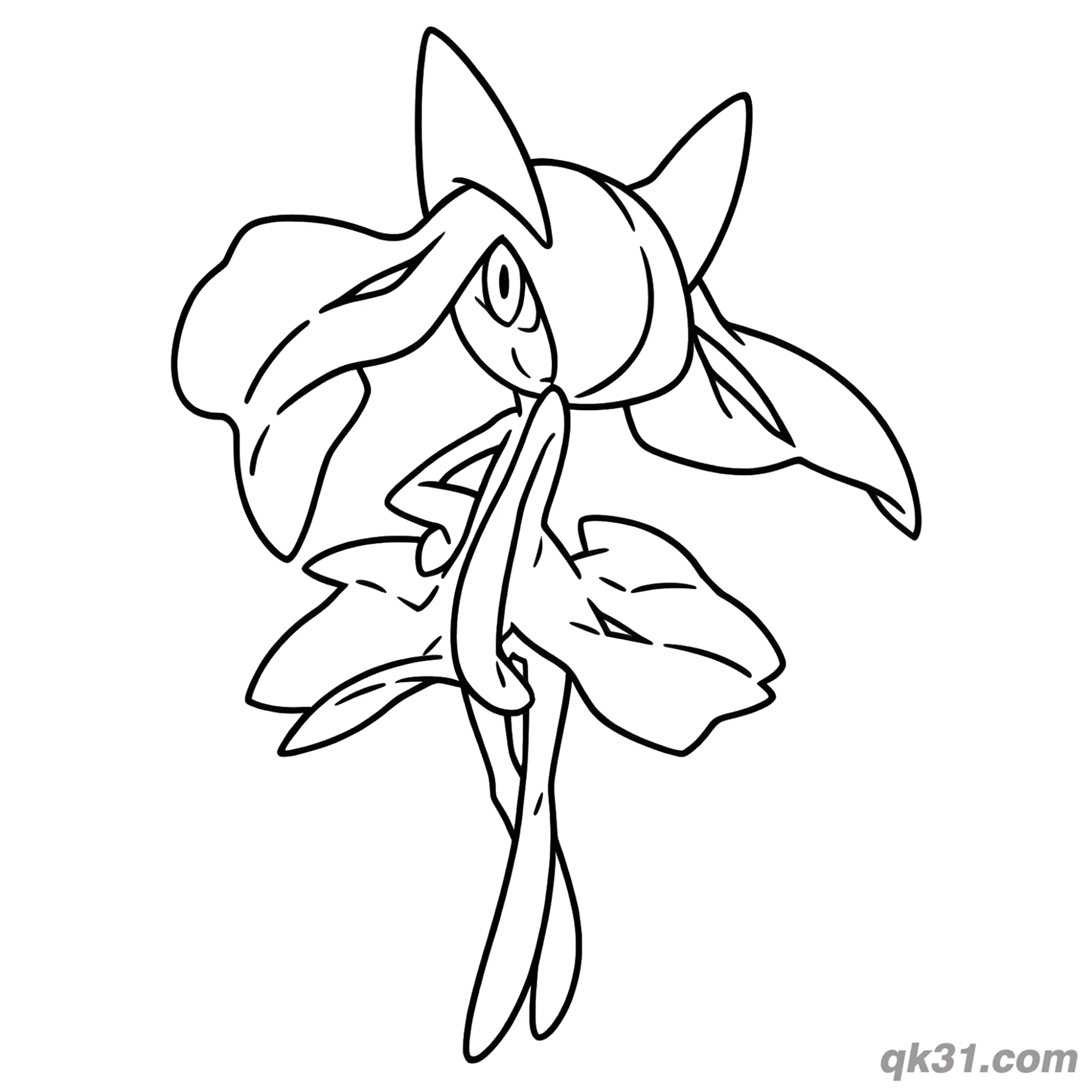 免费 奇鲁莉安旋转舞蹈简笔画涂色页 简笔画涂色页