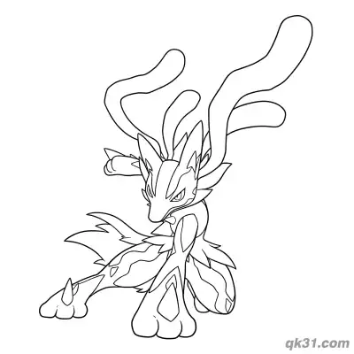 超级路卡利欧触手长发打坐简笔画涂色页 – 免费可打印简笔画涂色画