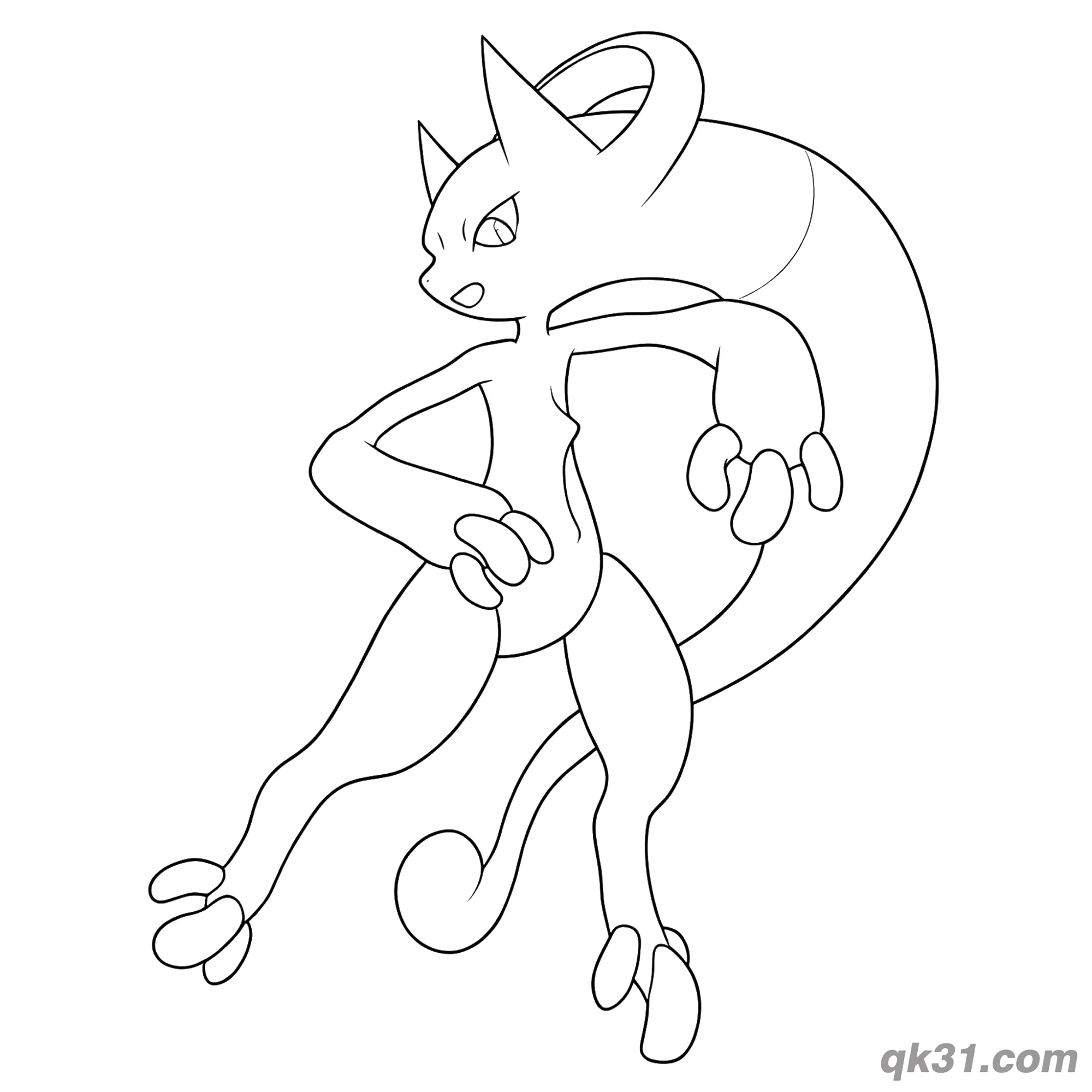 免费 超梦Y超级进化宝可梦简笔画涂色页 简笔画涂色页