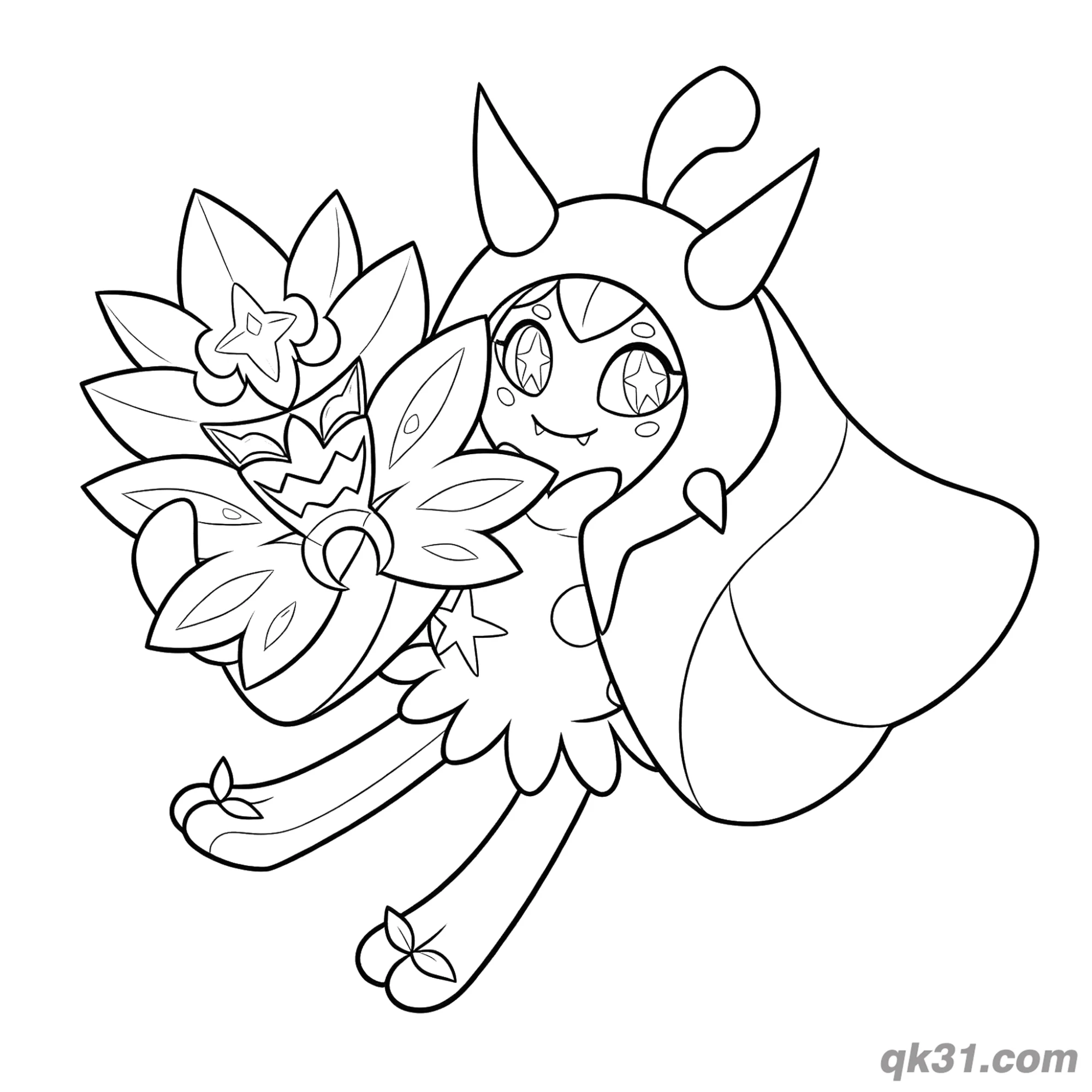 免费 厄诡椪戴碧绿面具奔跑简笔画涂色页 简笔画涂色页