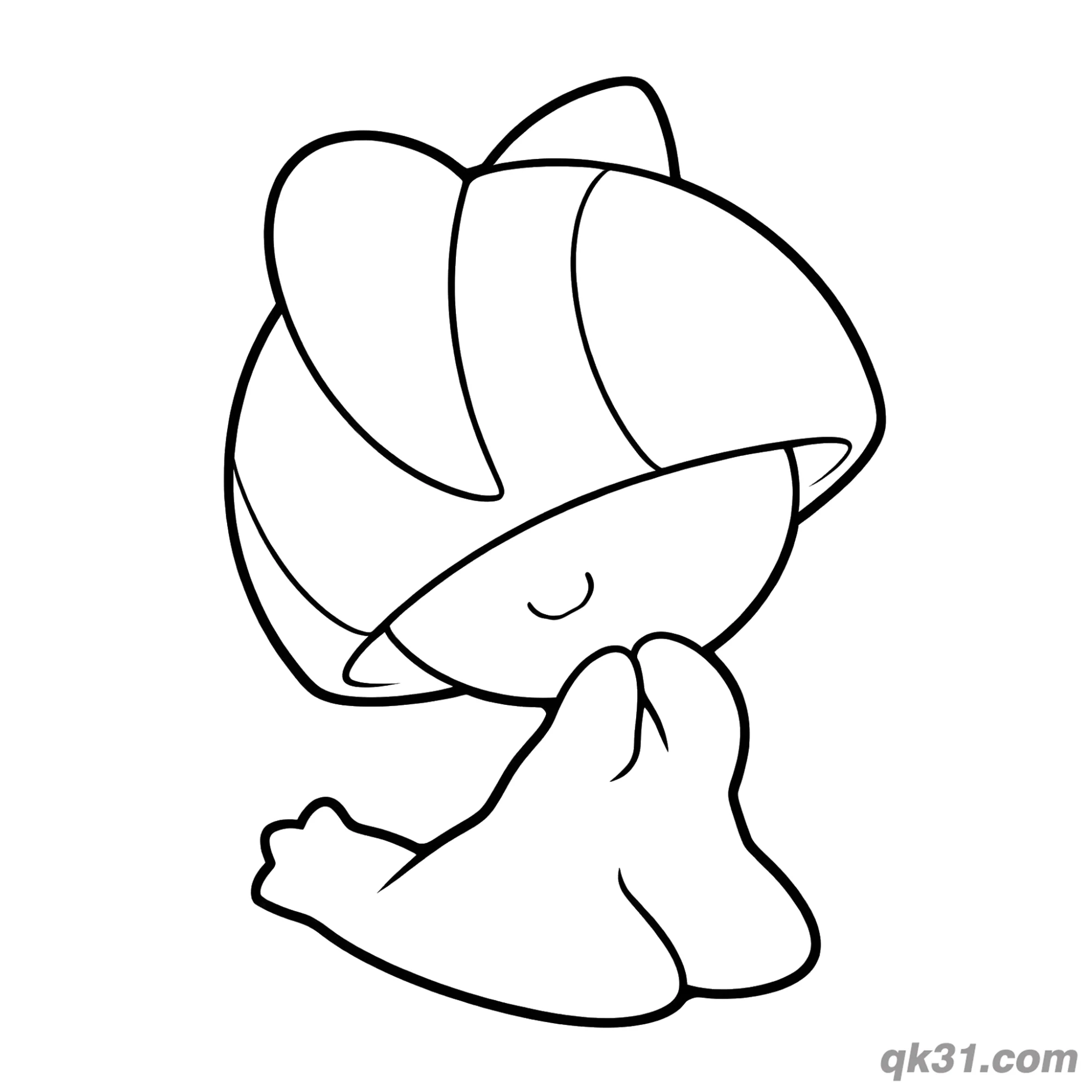 免费 闭眼睡觉的拉鲁拉丝简笔画涂色页 简笔画涂色页