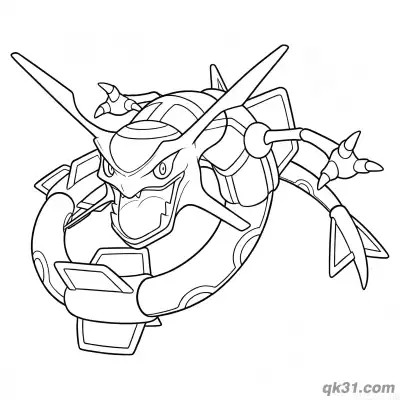 烈空坐俯冲攻击简笔画涂色页 – 免费可打印简笔画涂色画