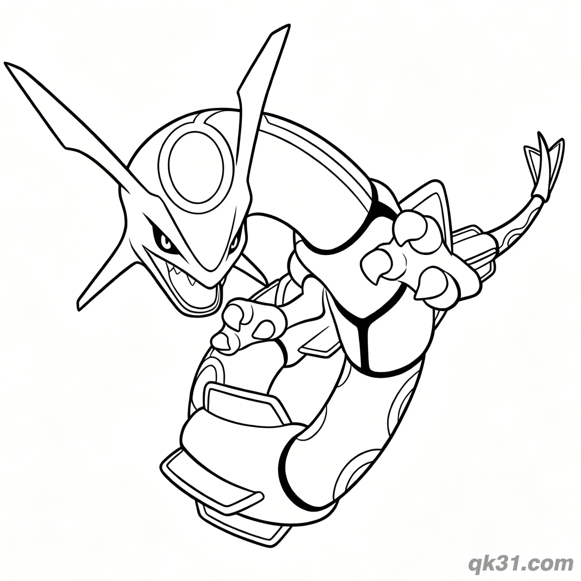 免费 烈空坐正面扑击简笔画涂色页 简笔画涂色页