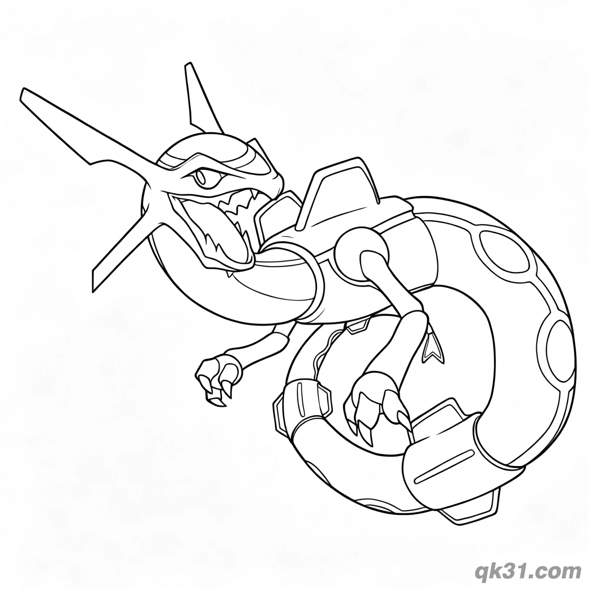 免费 烈空坐张口咆哮简笔画涂色页 简笔画涂色页