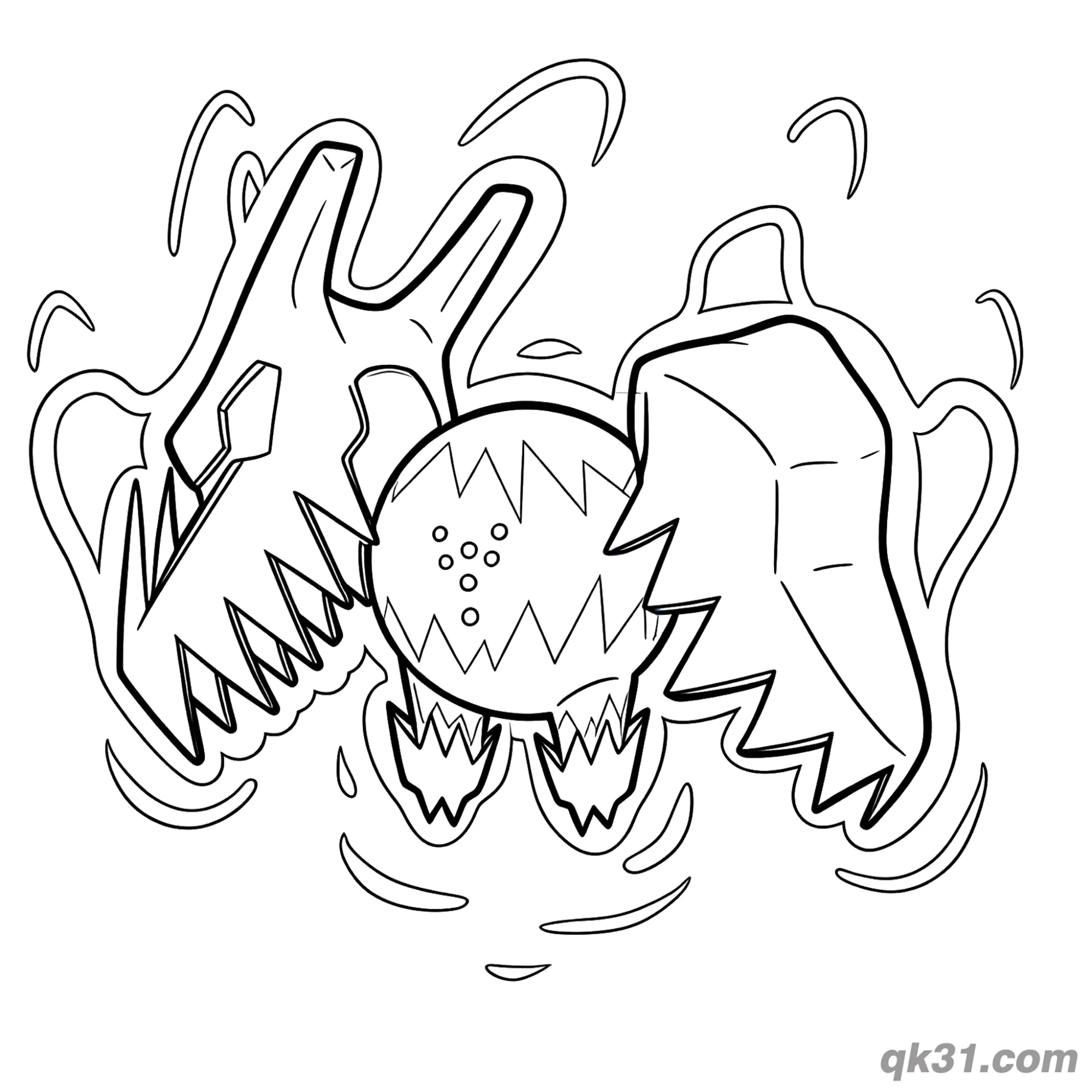 免费 雷吉铎拉戈能量爆发简笔画涂色页 简笔画涂色页
