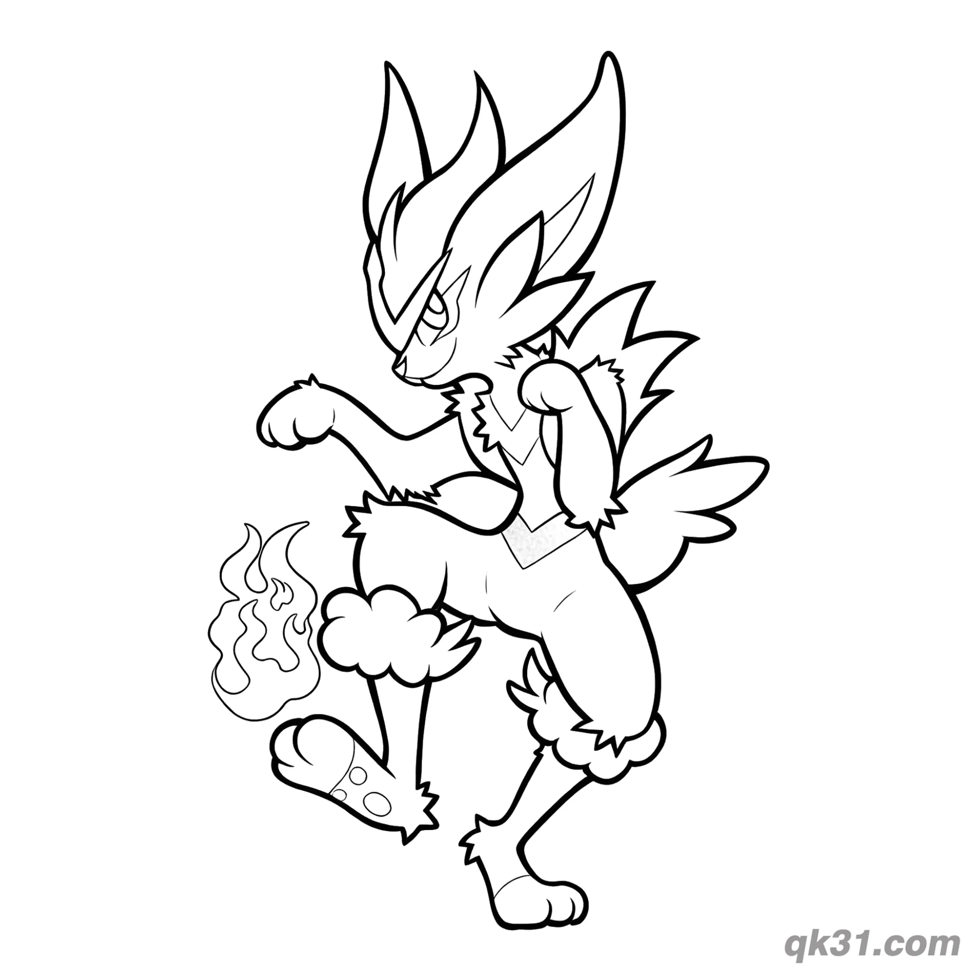免费 闪焰王牌火焰球踢击简笔画涂色页 简笔画涂色页