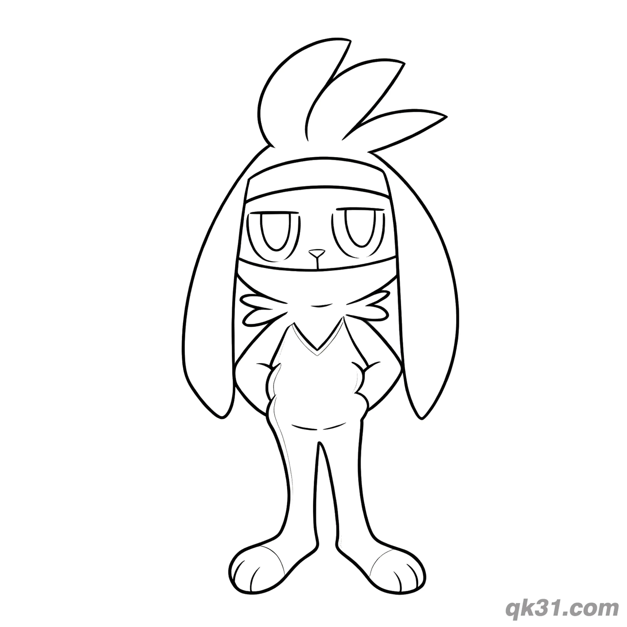 免费 腾蹴小将自豪姿态简笔画涂色页 简笔画涂色页