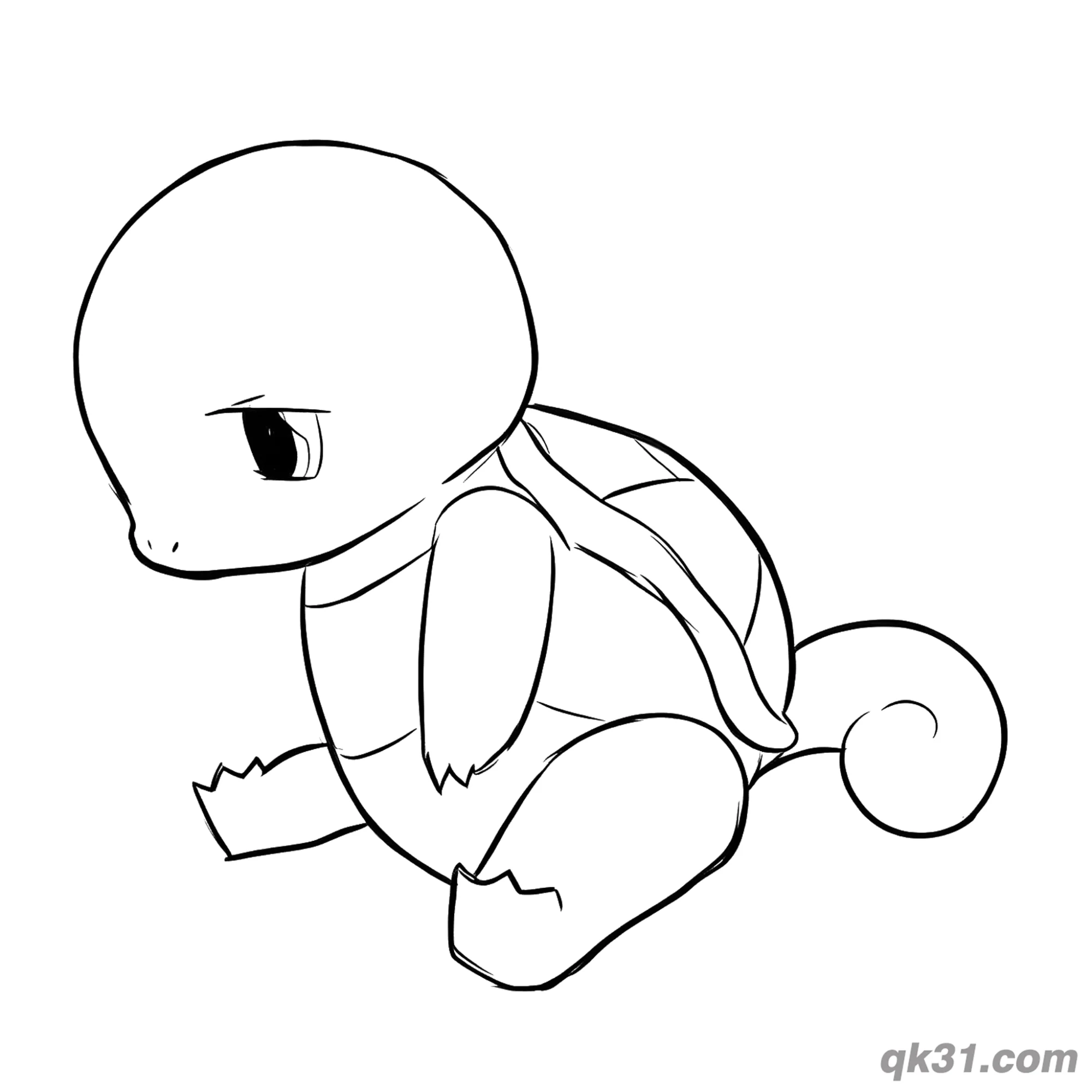 免费 免费杰尼龟简笔画涂色页 简笔画涂色页