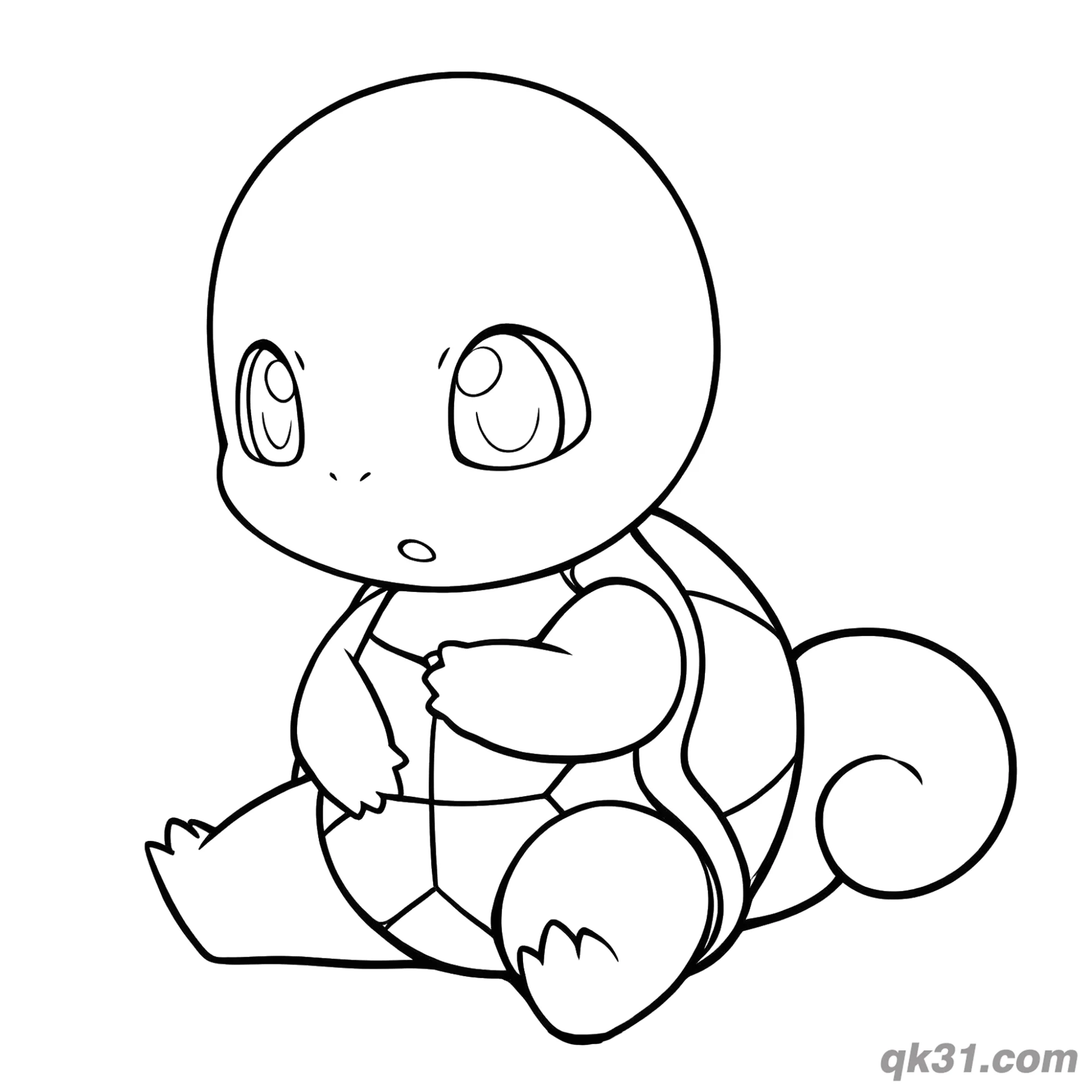 免费 杰尼龟涂色书 简笔画涂色页